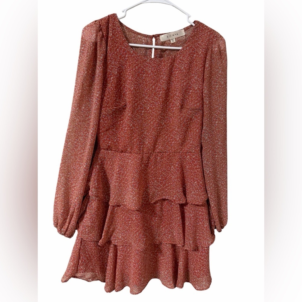 ROW A  Long Sleeve coral  Dress
